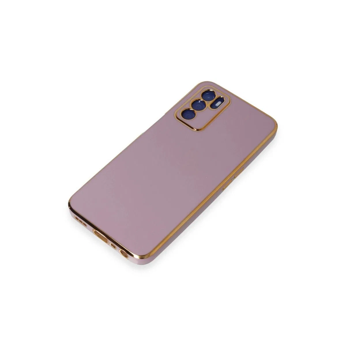 Oppo A16 Kılıf Volet Silikon - Mor görsel 4