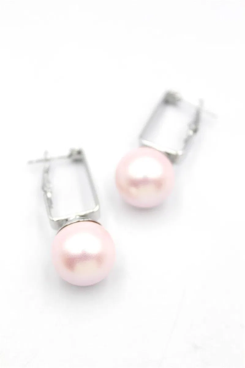 İncili Küpe - Pembe görsel 2