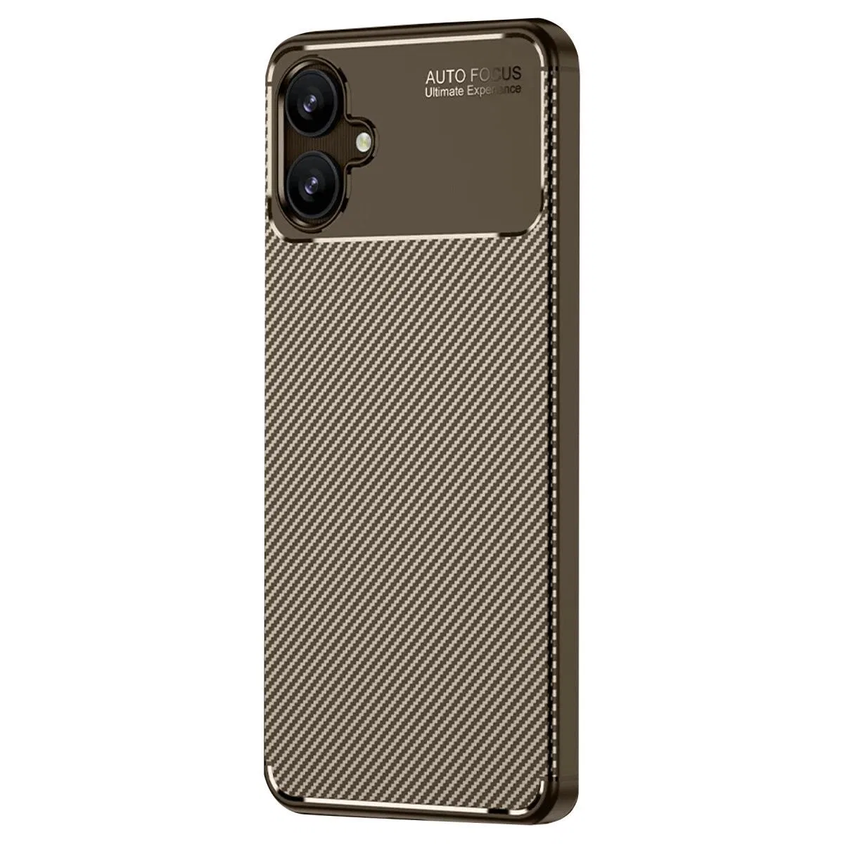 Samsung Galaxy A06 Kılıf Auto Focus Karbon Kapak - Kahverengi görsel 2