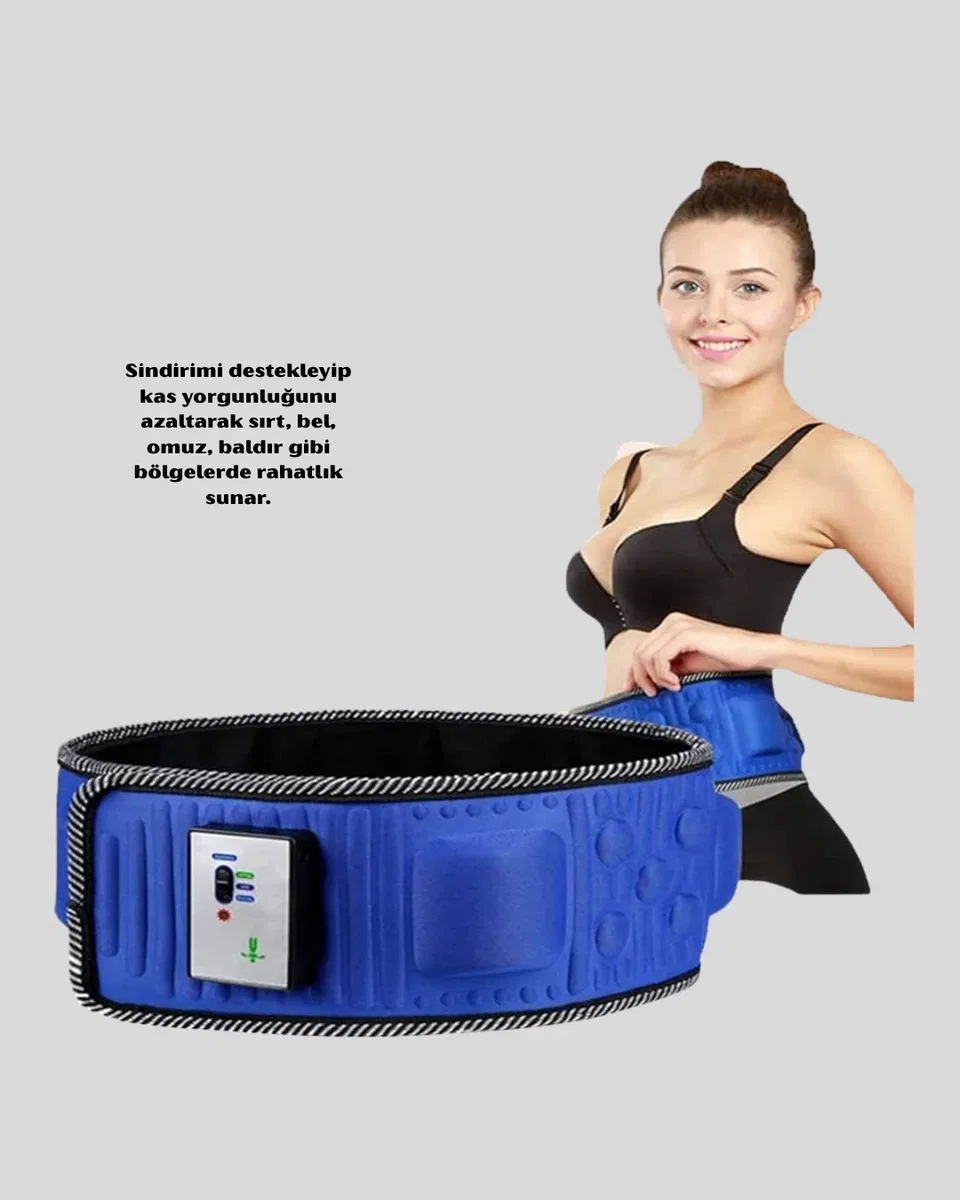 132 cm Motorlu Masaj Kemeri – 5 Kademe Hız, 2 Fonksiyon, Titreşimli Tasarım görsel 2