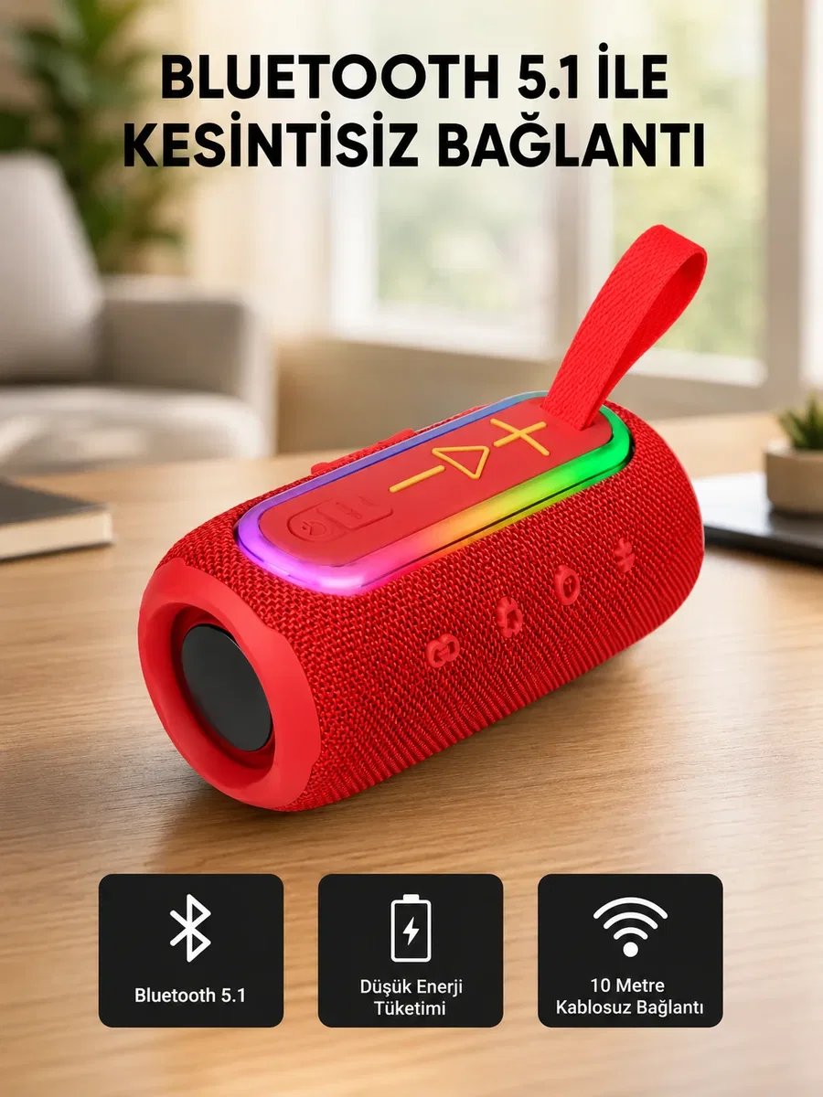 Yeni Nesil Bluetooth 5. 1 Hoparlör – Güçlü Ses, Hızlı Bağlantı, Uzun Pil Ömrü