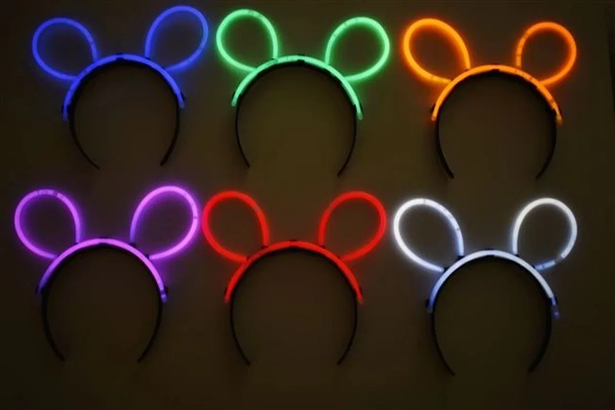 Glow Taç Fosforlu Taç Karışık Renk 12 Adet görsel 4