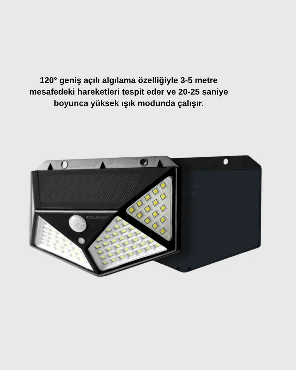 Solar Güçlü 100 LED Bahçe Lambası – Enerji Tasarruflu, Suya Dayanıklı ve Geniş Açılı Işık görsel 3
