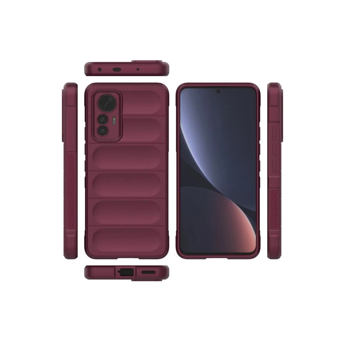 Xiaomi Mi 12 Lite Kılıf Optimum Silikon - Bordo görsel 3