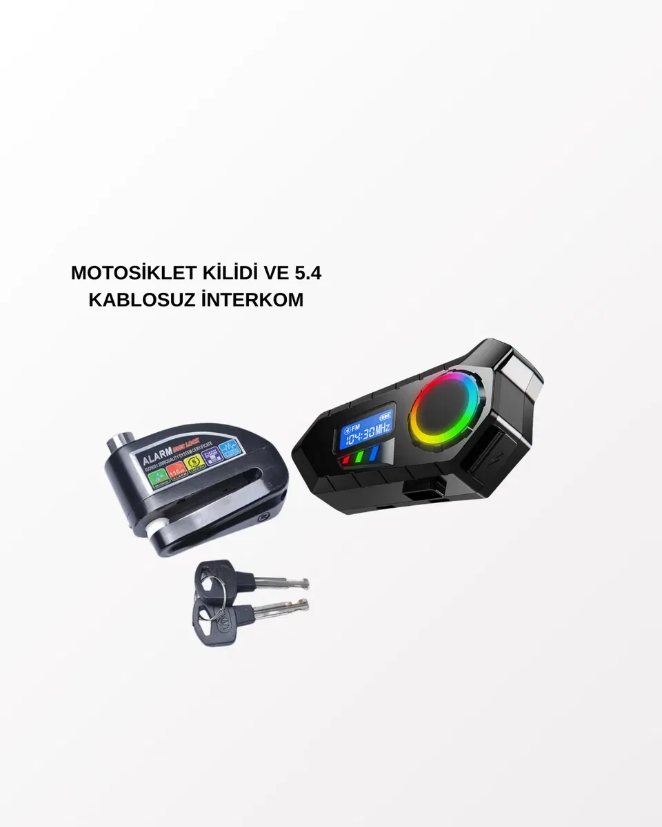 BLUETOOTH 5. 4 KABLOSUZ İNTERKOM+ MOTOR DİSK KİLİDİ