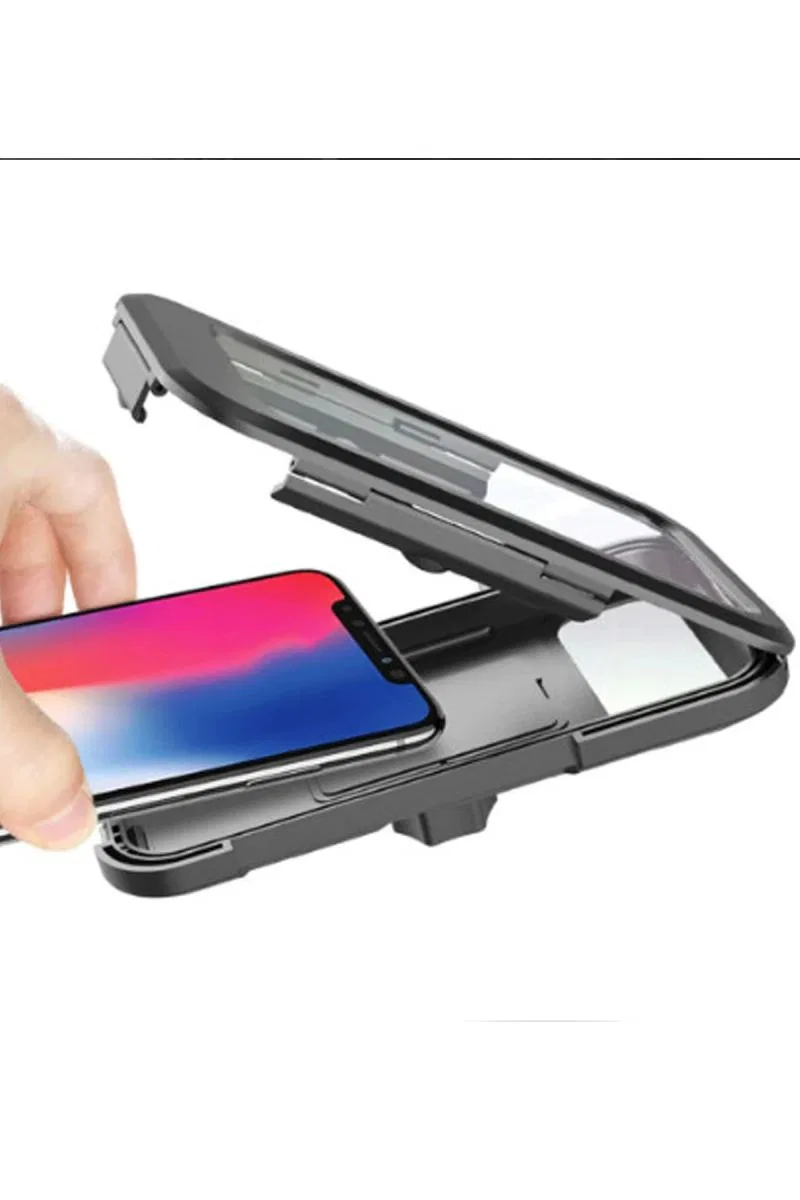 Gidon Bağlantılı Su Geçirmez Mıknatıslı Motorsiklet Telefon Tutucu görsel 3