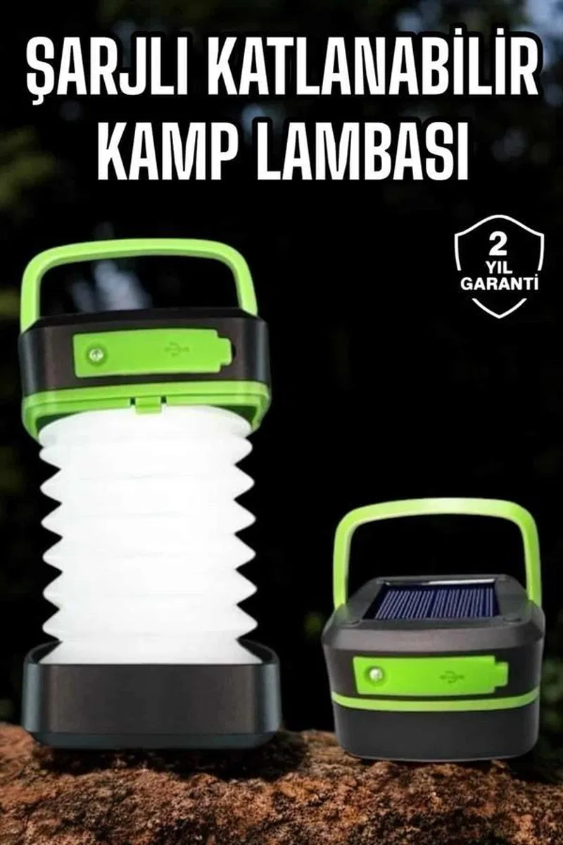 Led Lamba Kamp Lambası Hafif Taşınabilir Şarj Süreli Akordeon El Fenerli görsel 2