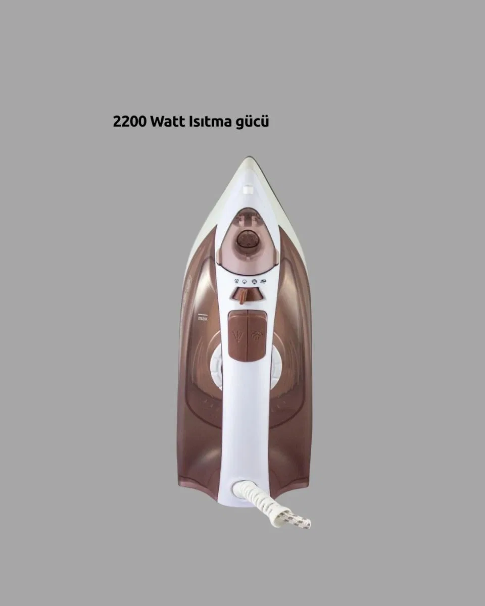 Kahverengi Buharlı Ütü 2200w Sürekli Buhar 120 G Şok Buhar görsel 4