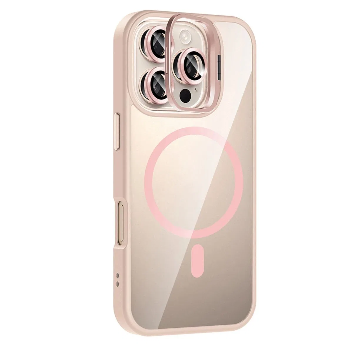 Joko Apple İphone 16 Pro Remim Lensli Magsafe Standlı Kapak - Pembe görsel 2