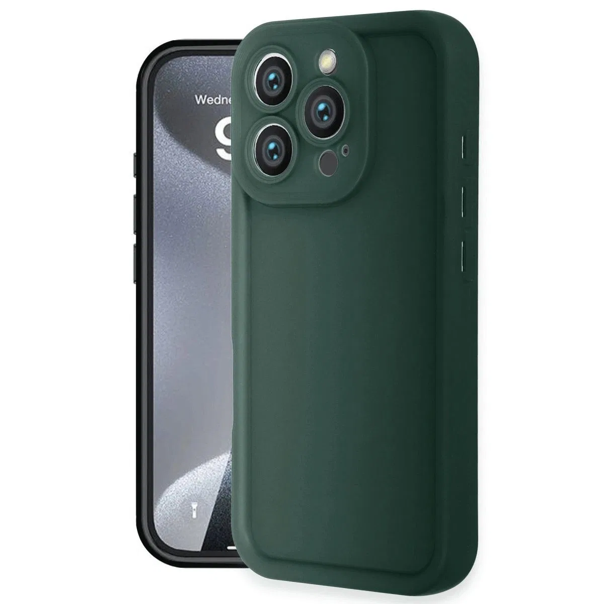 Apple İphone 16 Pro Max Kılıf Viera Silikon - Koyu Yeşil