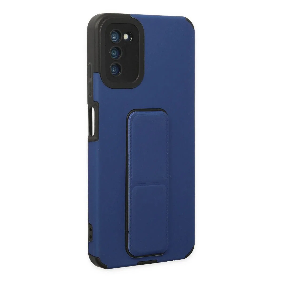 Samsung Galaxy A03s Kılıf Mega Standlı Silikon - Mavi görsel 2
