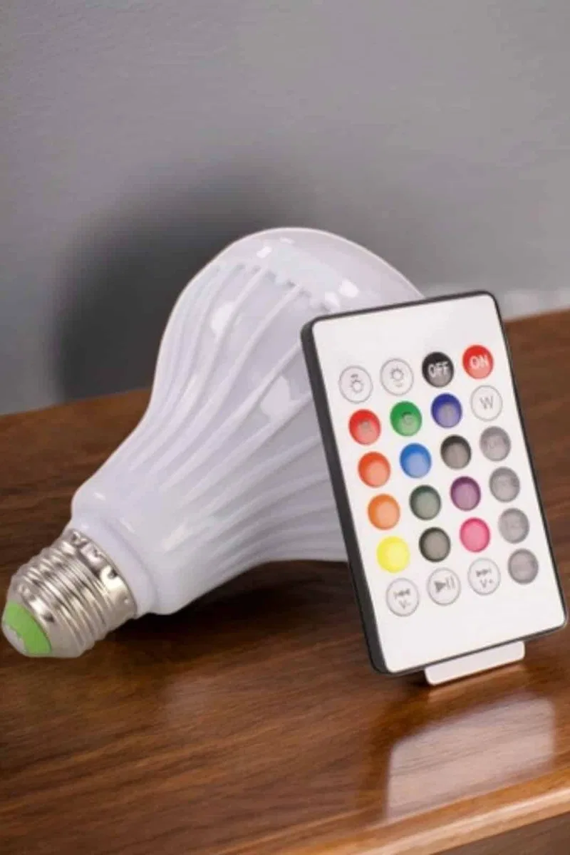 Kablosuz Bluetooth Hoparlör Led Lamba görsel 2