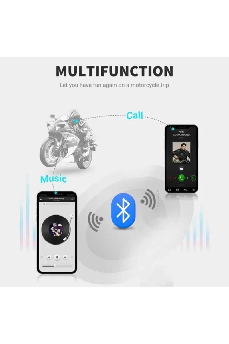 Bt22 Kask Kulaklık Bluetooth Motosiklet Kulaklık 5. 0 Bluetooth Interkom Motorsiklet Kulaklık görsel 4