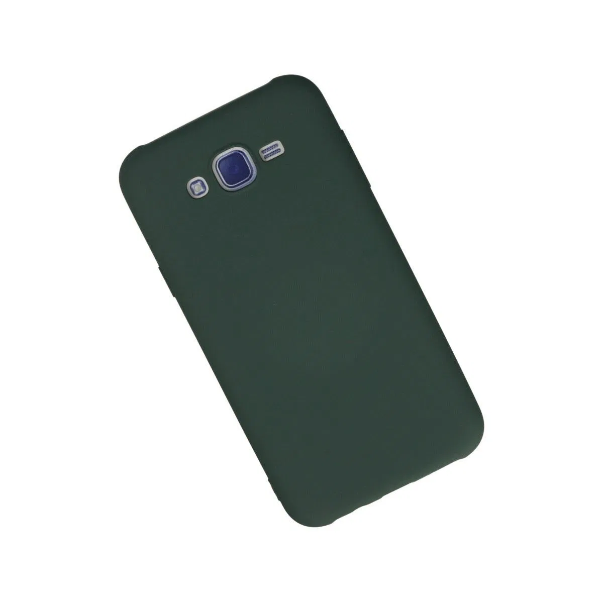 Samsung Galaxy J7 Kılıf Nano İçi Kadife Silikon - Koyu Yeşil görsel 2