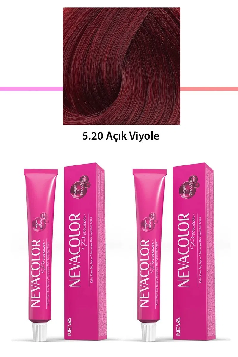 2 li Set Premium 5. 20 Açık Viyole - Kalıcı Krem Saç Boyası 2 X 50 g Tüp