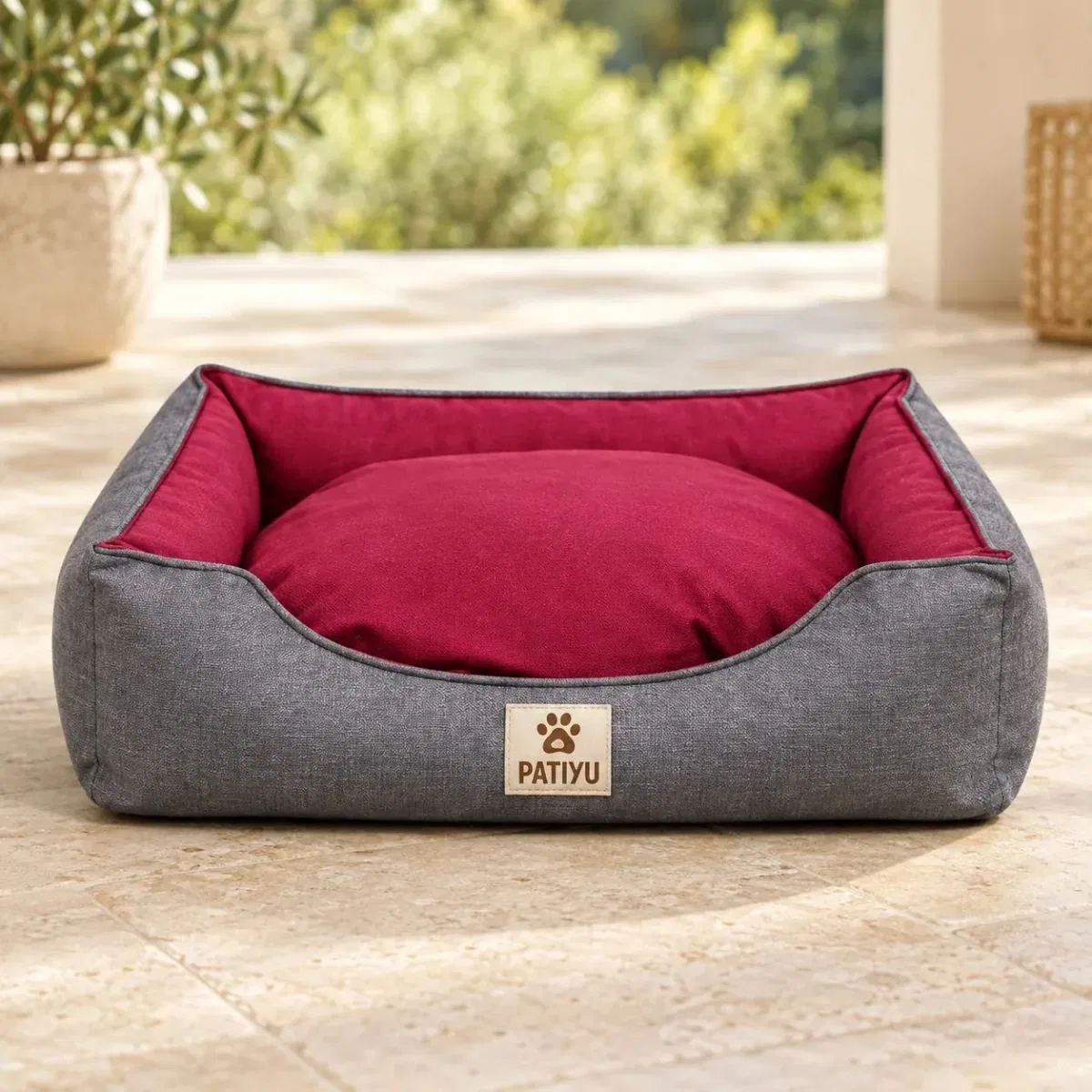 Kedi Köpek Yatağı Aura Premium Yatak - Bordo / Medium