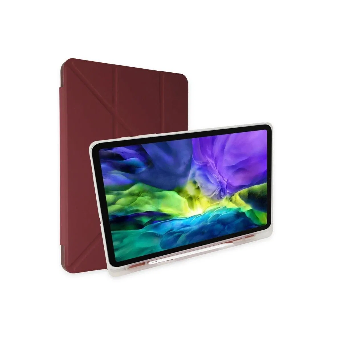 Apple İpad 9. 7 (2018) Kılıf Kalemlikli Mars Tablet Kılıfı - Mürdüm