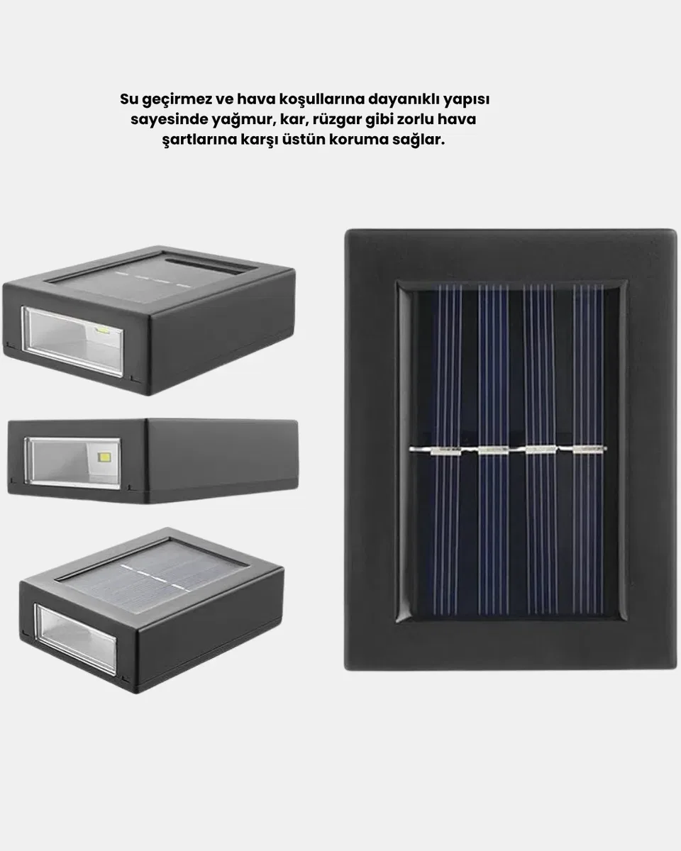 Solar Dış Mekan Aplik Su Geçirmez Dayanıklı LED Aydınlatmalı görsel 2