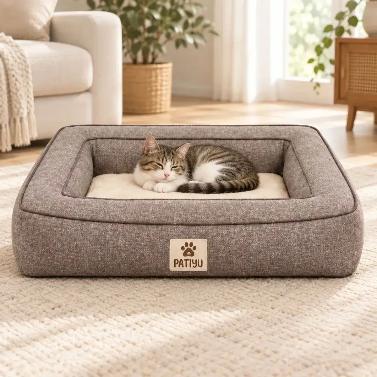 Kedi Köpek Yatağı Noble Yatak - Kahve / Large görsel 2
