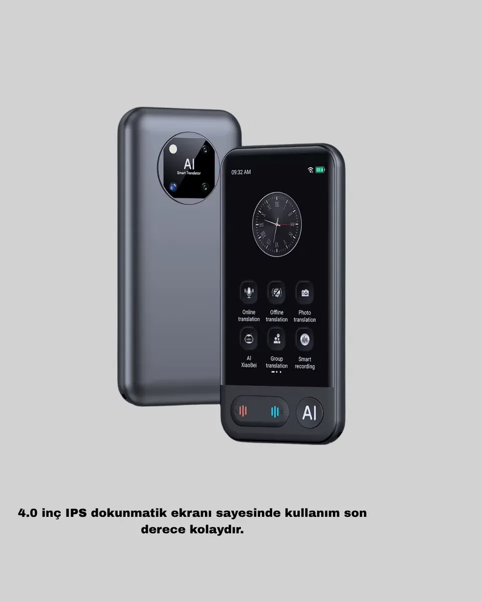 Taşınabilir Akıllı Sesli Çeviri Cihazı – 139 Dil Desteği, Dokunmatik Ekran görsel 5