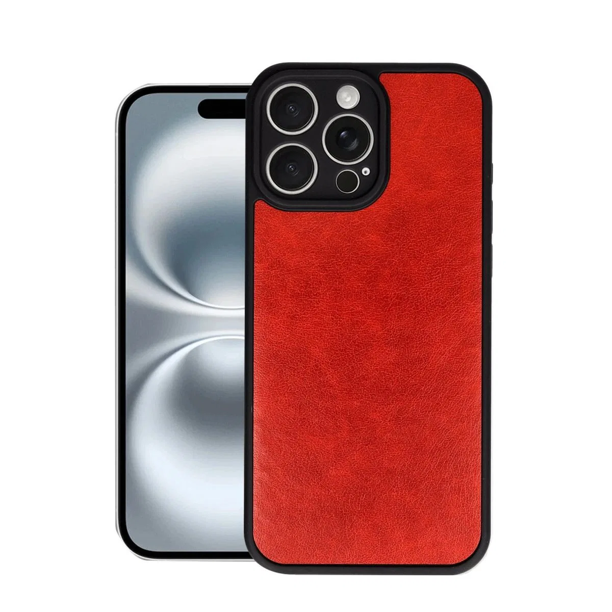 Apple İphone 16 Pro Kılıf Aras Deri Kapak - Kırmızı