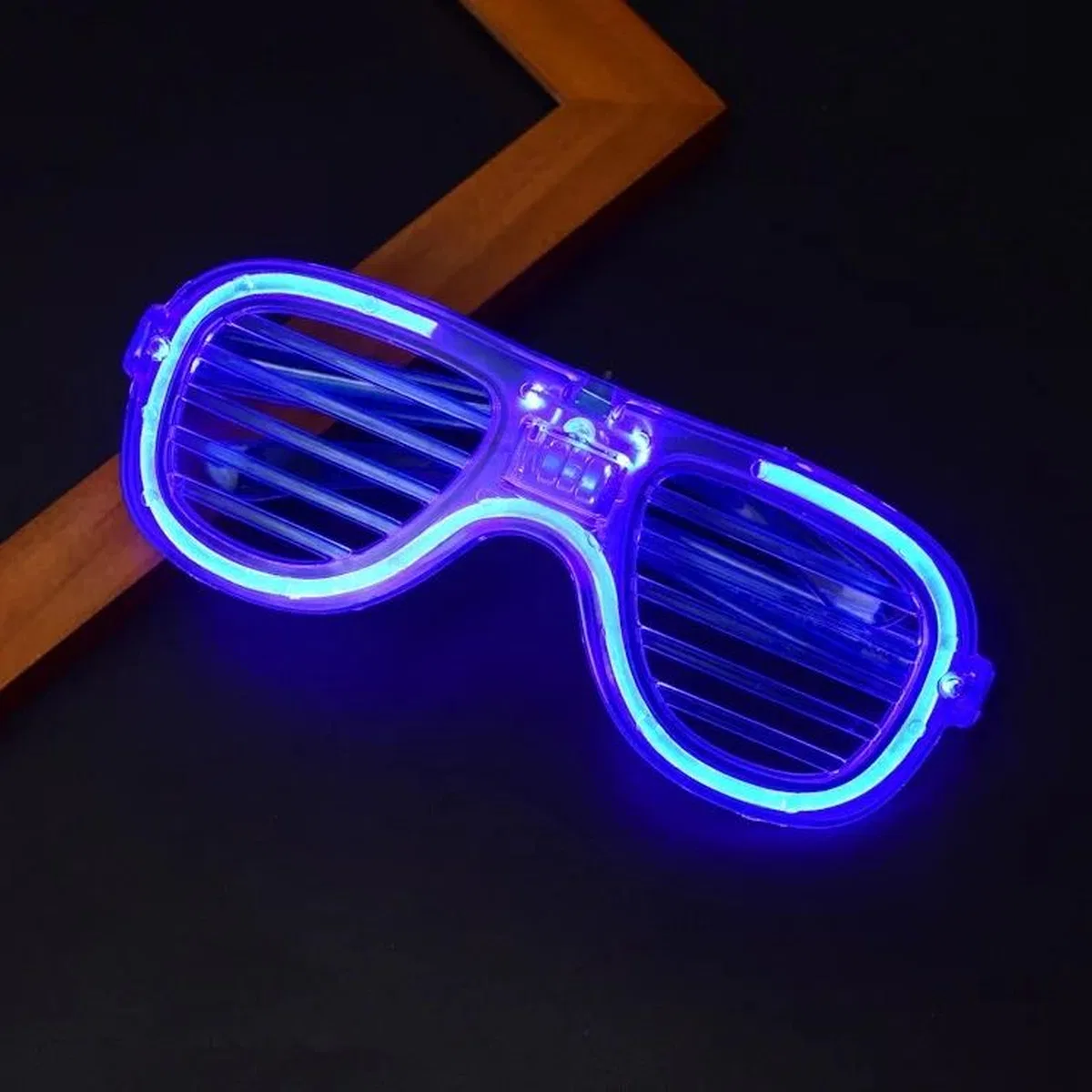 Mavi Led Işıklı Parti Gözlüğü - Neon Glow Şerit Gözlük 3 Modlu görsel 4