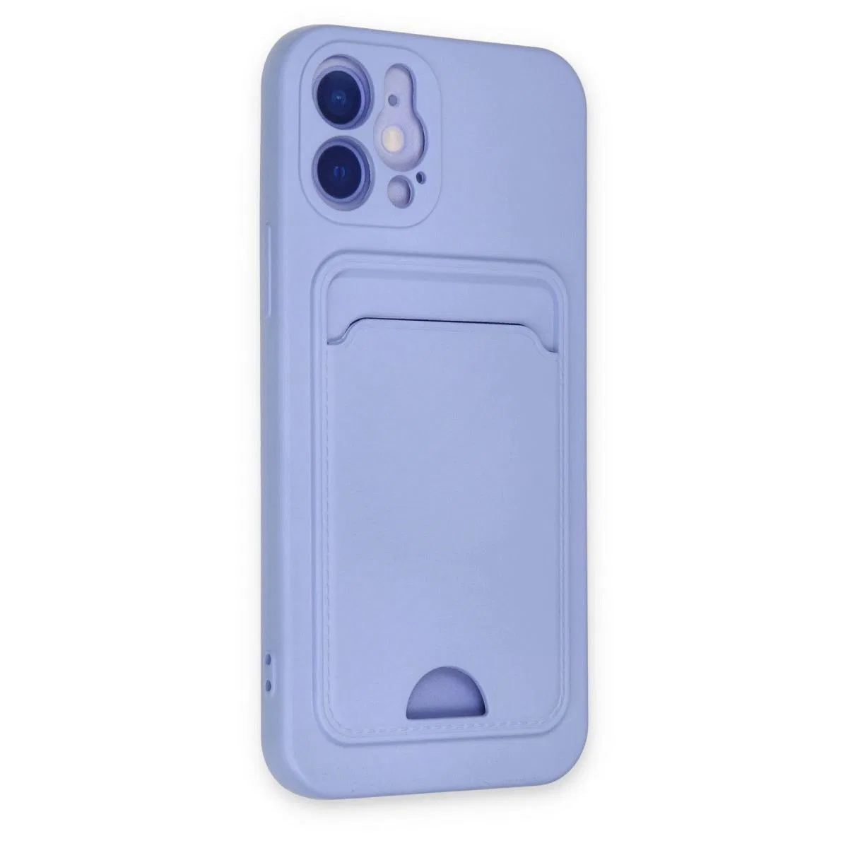 Apple İphone 12 Kılıf Kelvin Kartvizitli Silikon - Lila görsel 2