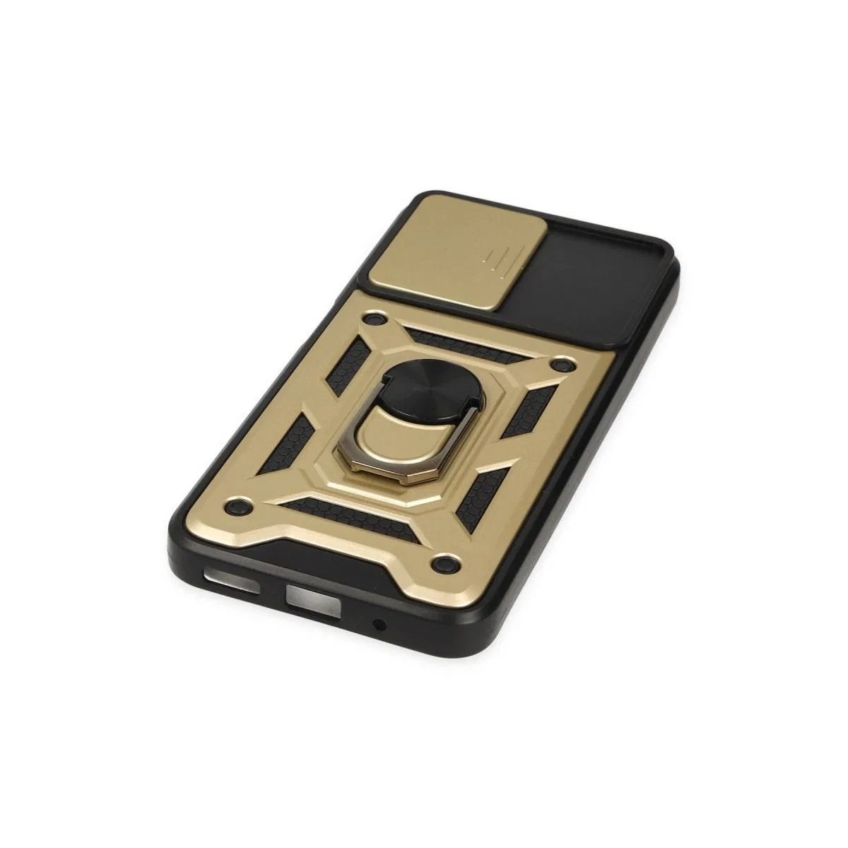 Xiaomi Poco M5 Kılıf Pars Lens Yüzüklü Silikon - Gold görsel 5