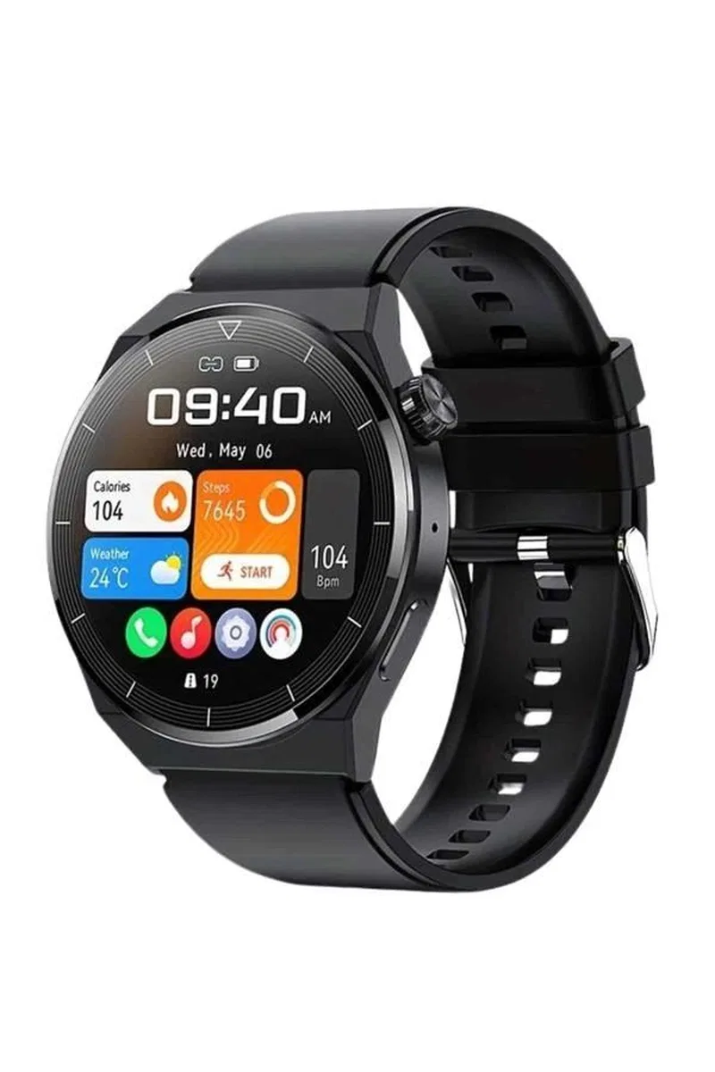 Amoled Ekran Metal Deri Silikon Kordonlu Uyku Ve Sağlık Takibi görsel 5