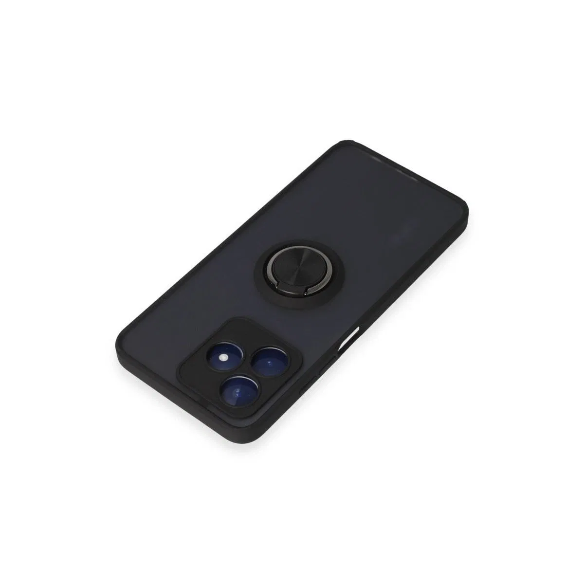 Realme C53 Kılıf Montreal Yüzüklü Silikon Kapak - Siyah görsel 4