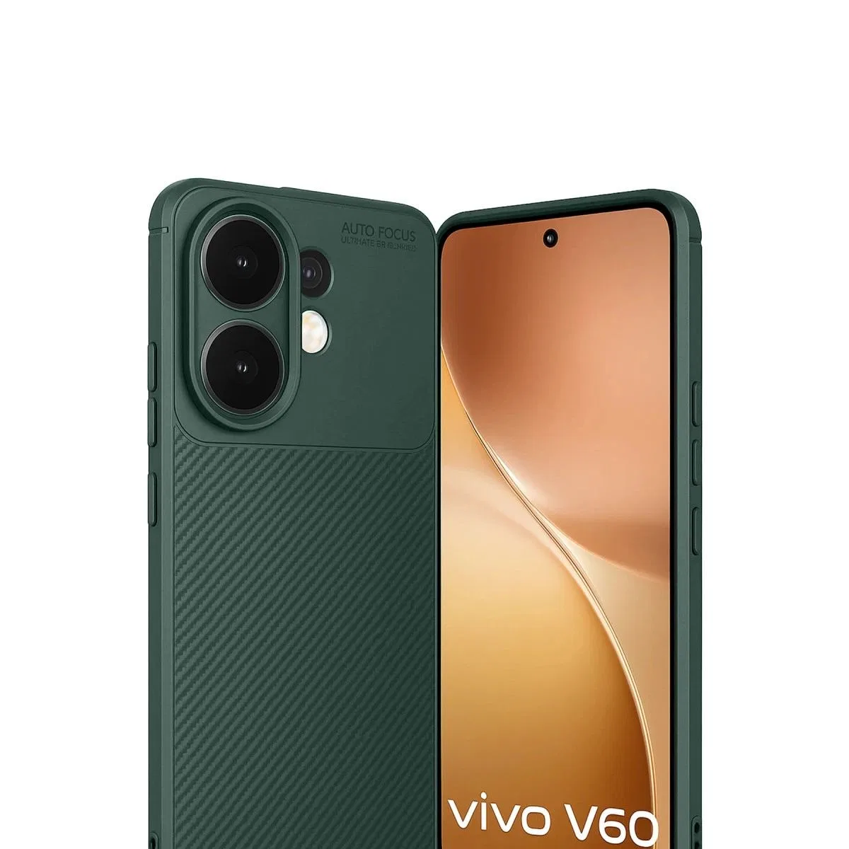 Vivo V60 5g Auto Focus Karbon Kapak - Koyu Yeşil görsel 2