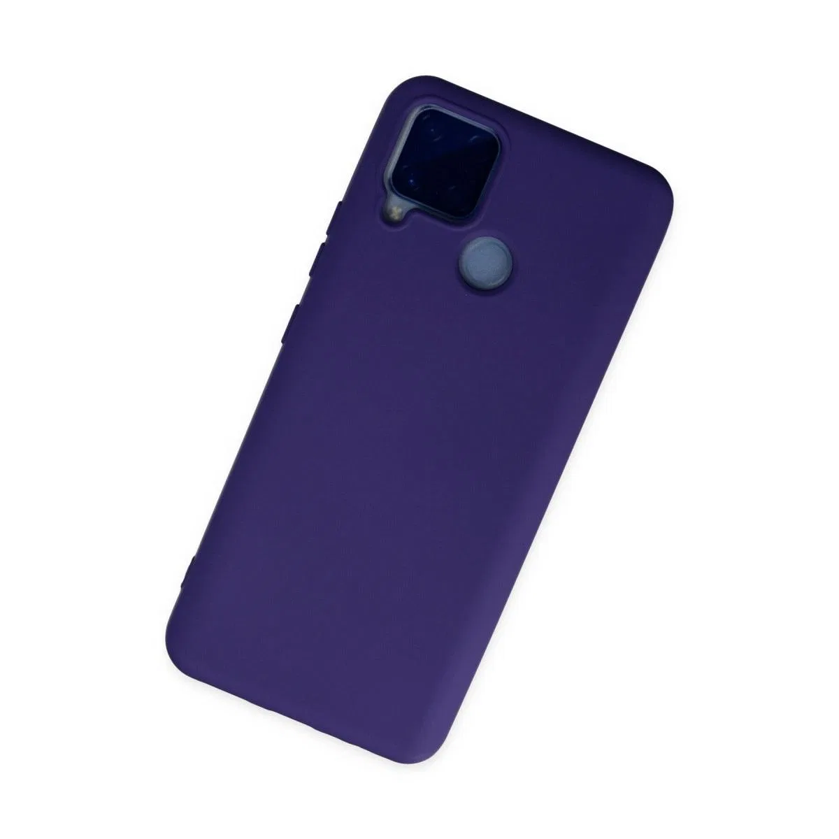 Realme C15 Kılıf Nano İçi Kadife Silikon - Mor görsel 2