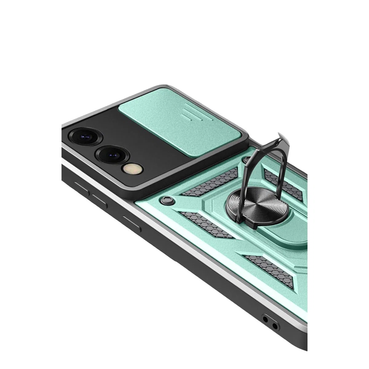 Samsung Galaxy S25 Edge Pars Lens Yüzüklü Silikon - Yeşil görsel 4