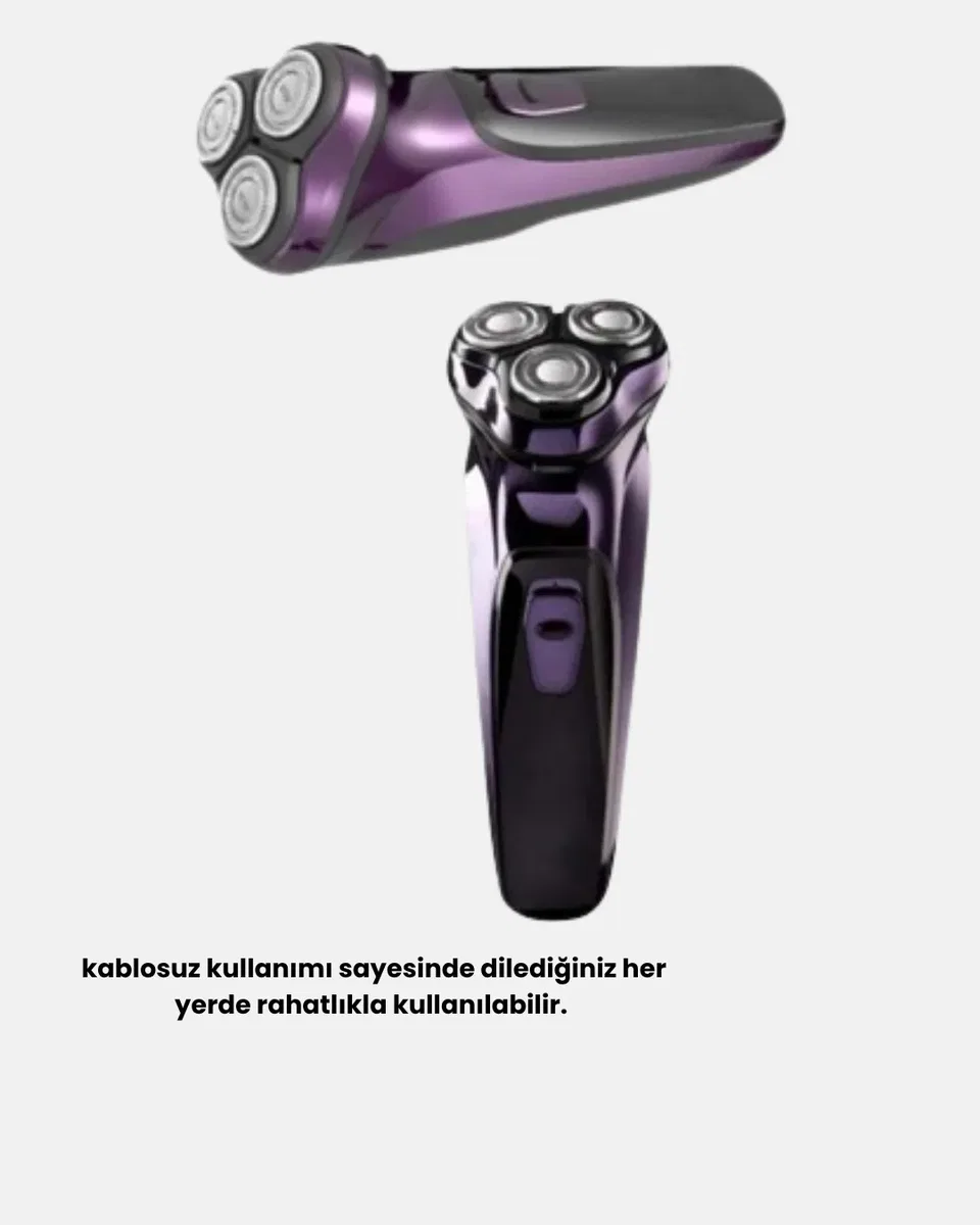 Profesyonel Şarjlı Tıraş Makinesi Ayarlanabilir Başlıklı Kablosuz görsel 3