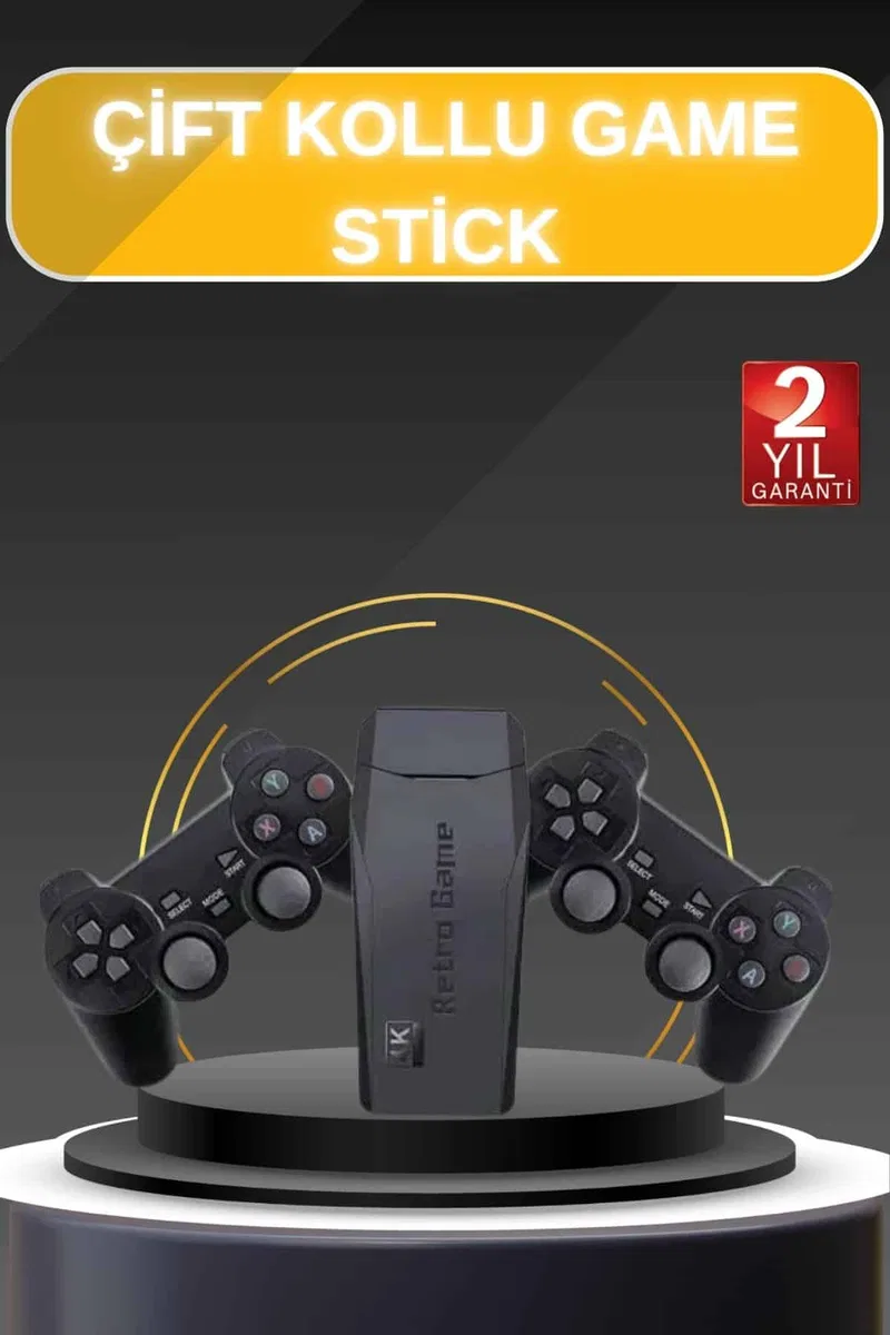 Game Stick El Atarisi 2. 4g Kablosuz Çift Kol Oyunlar 4k Game Stick 3500 Oyunlu Atari Uyumlu