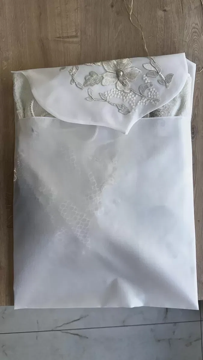 Fransız Güpürlü Zarf Bohça 50x50 cm Nişan Bohçası Söz Bohçası 3 Boyutlu Tekli Bohça görsel 4