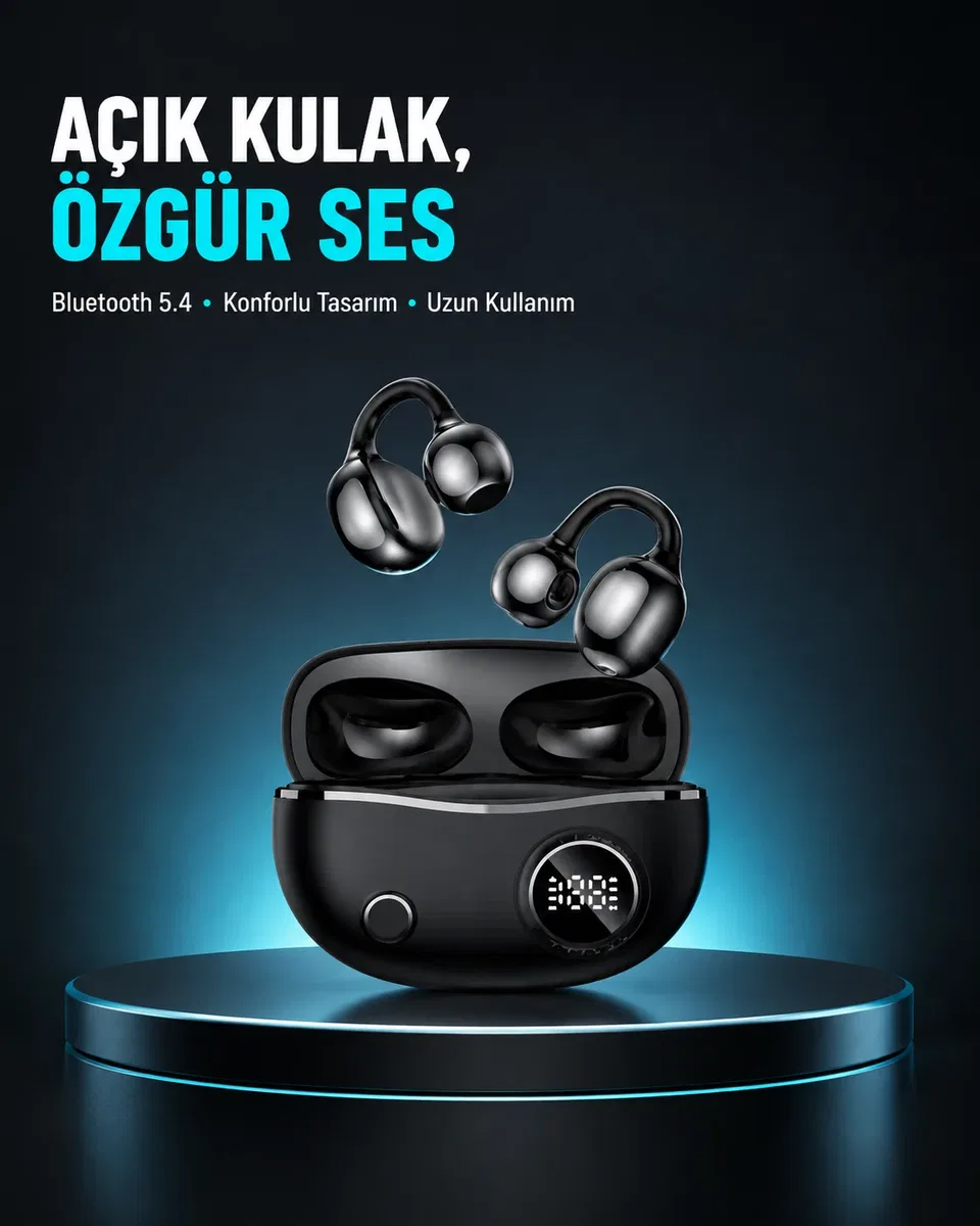 Açık Kulak Bluetooth Kulaklık 5. 4 APTX Destekli Ergonomik Tasarım