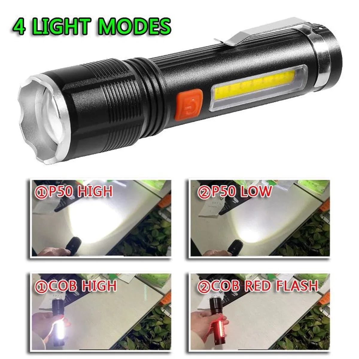 Baretta Br-85 Xhp50 Led 5 Fonksiyonlu Şarjlı El Feneri görsel 2
