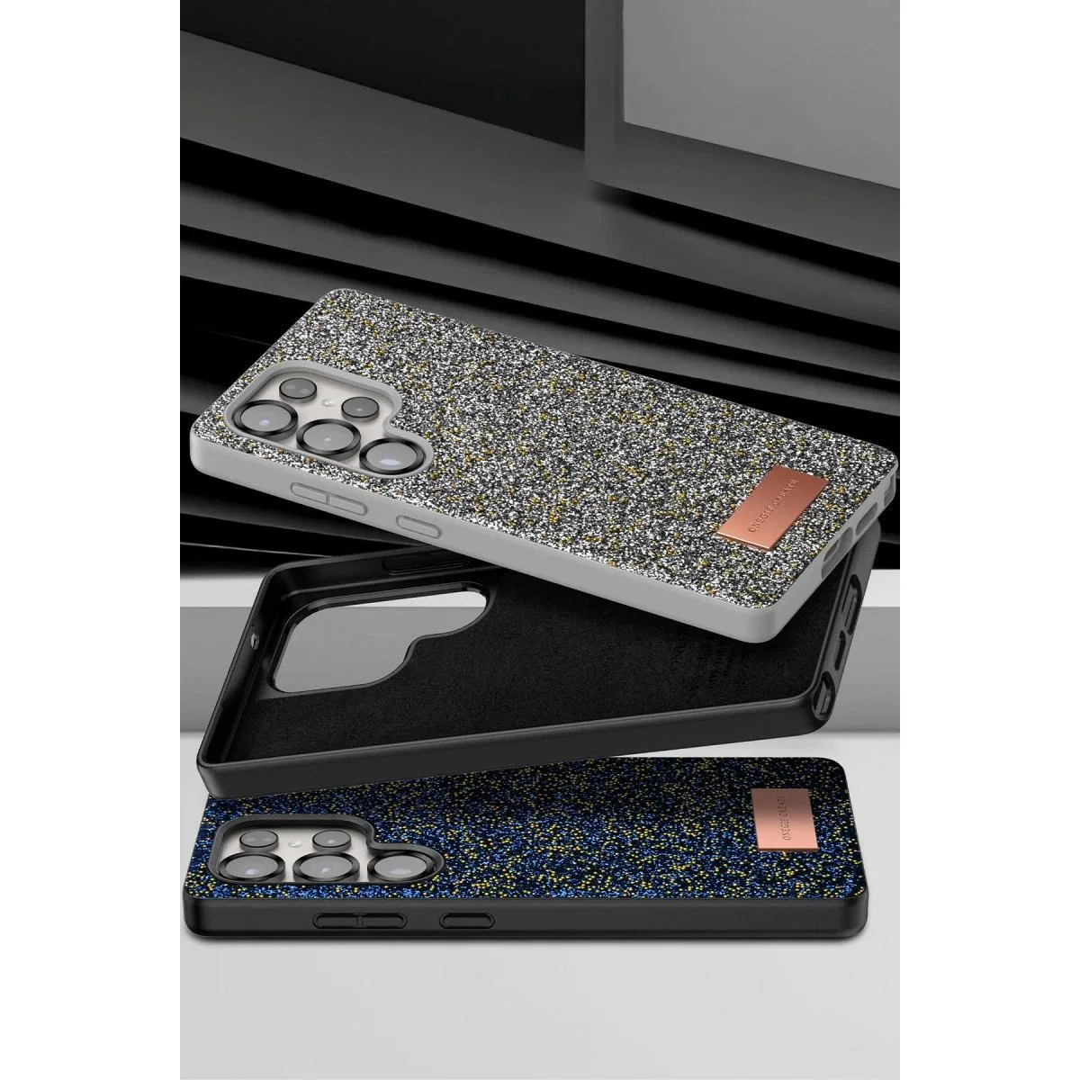 Onegif Samsung Galaxy S25 Ultra Bright Simli Kapak - Gold görsel 3