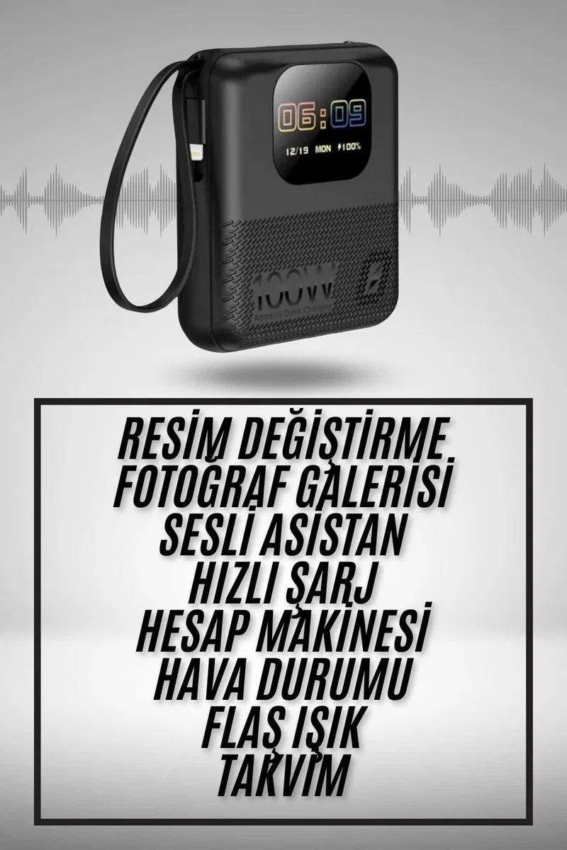 Akıllı Powerbank 10. 000 MAH 4 Çıkışlı Taşınabilir Dijital Göstergeli görsel 2