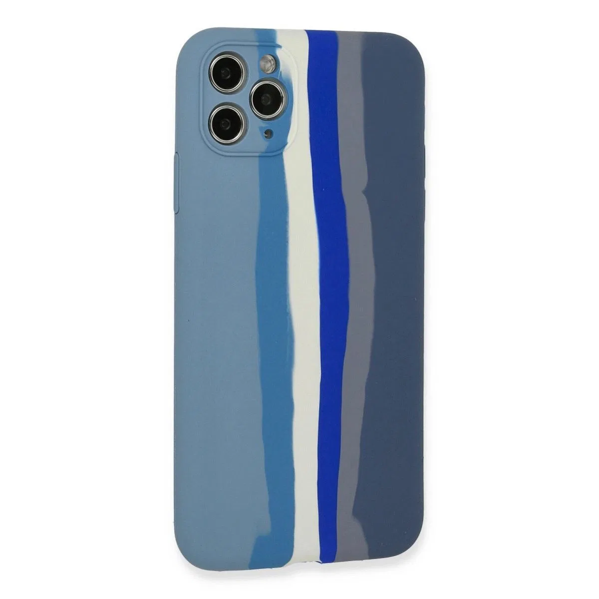 Apple İphone 11 Pro Kılıf Ebruli Lansman Silikon - Mavi-gri görsel 3