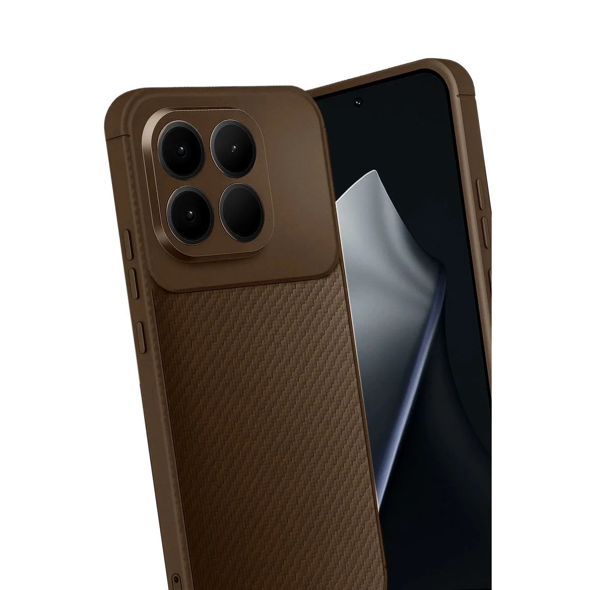 Xiaomi Mi 15t Auto Focus Karbon Kapak - Kahverengi görsel 3