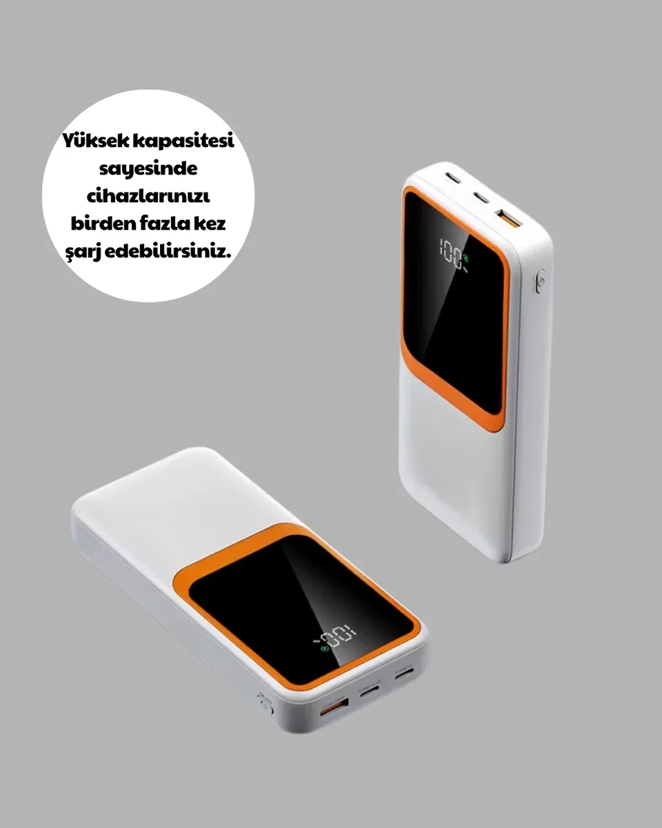 10000 mAh Taşınabilir Powerbank Çift Çıkışlı Type-C ve Lightning Uyumlu görsel 3