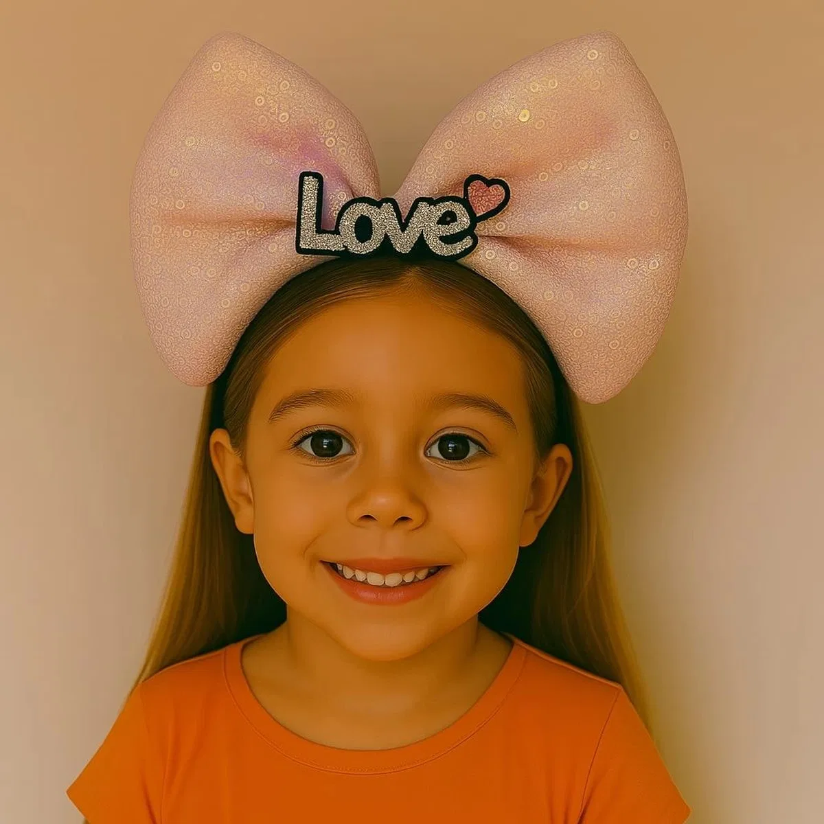 Led Işıklı Love Yazılı Pembe Fiyonk Taç – Kız Çocuk Parti Tacı görsel 2