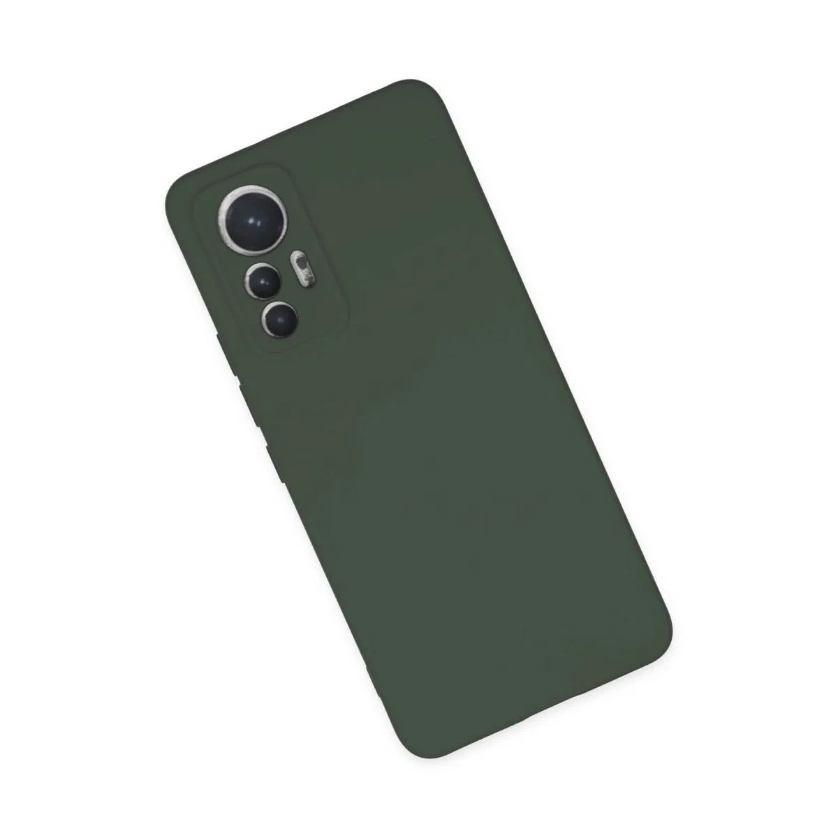Xiaomi Mi 12 Lite Kılıf Nano İçi Kadife Silikon - Koyu Yeşil görsel 3