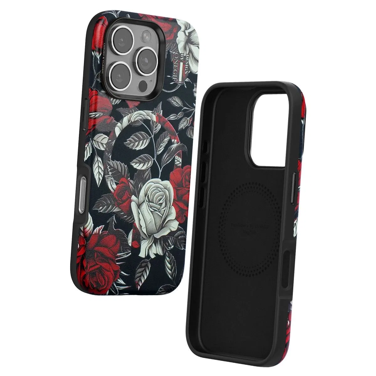 Onegif Apple İphone 16 Pro Max Flower Series Magsafe Kapak - Siyah görsel 2