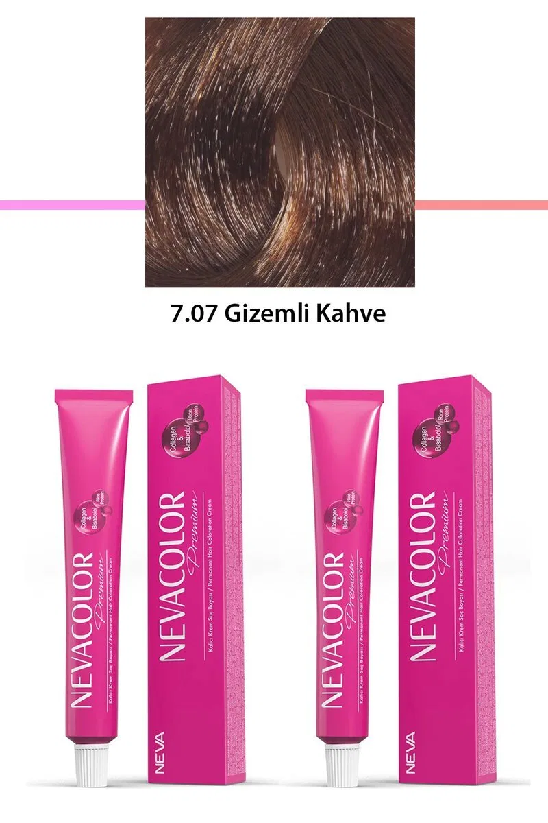 2 li Set Premium 7. 07 Gizemli Kahve - Kalıcı Krem Saç Boyası 2 X 50 g Tüp