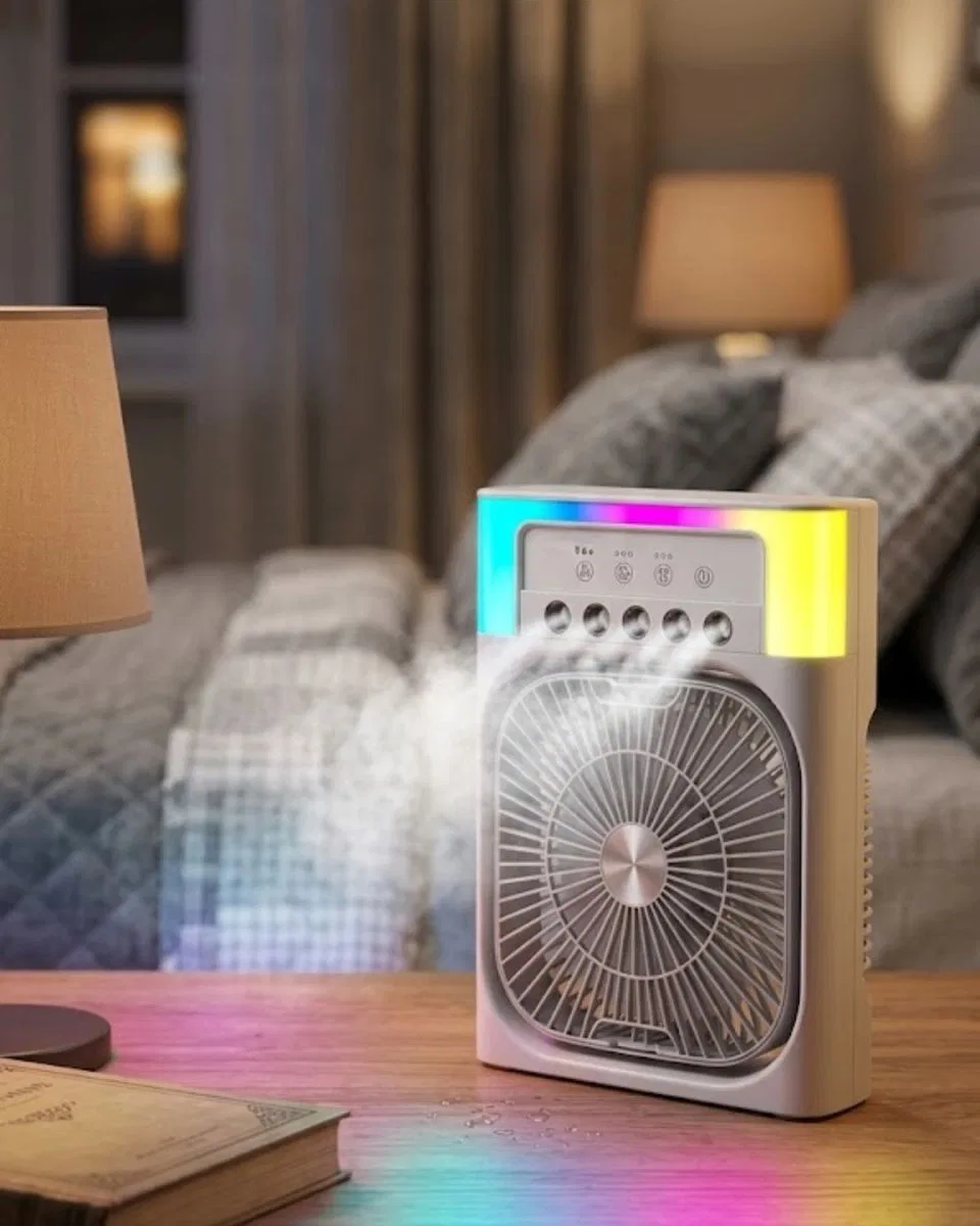 Mini Klima Fan Su Hazneli Usb Şarjlı Sessiz Masaüstü Soğutucu