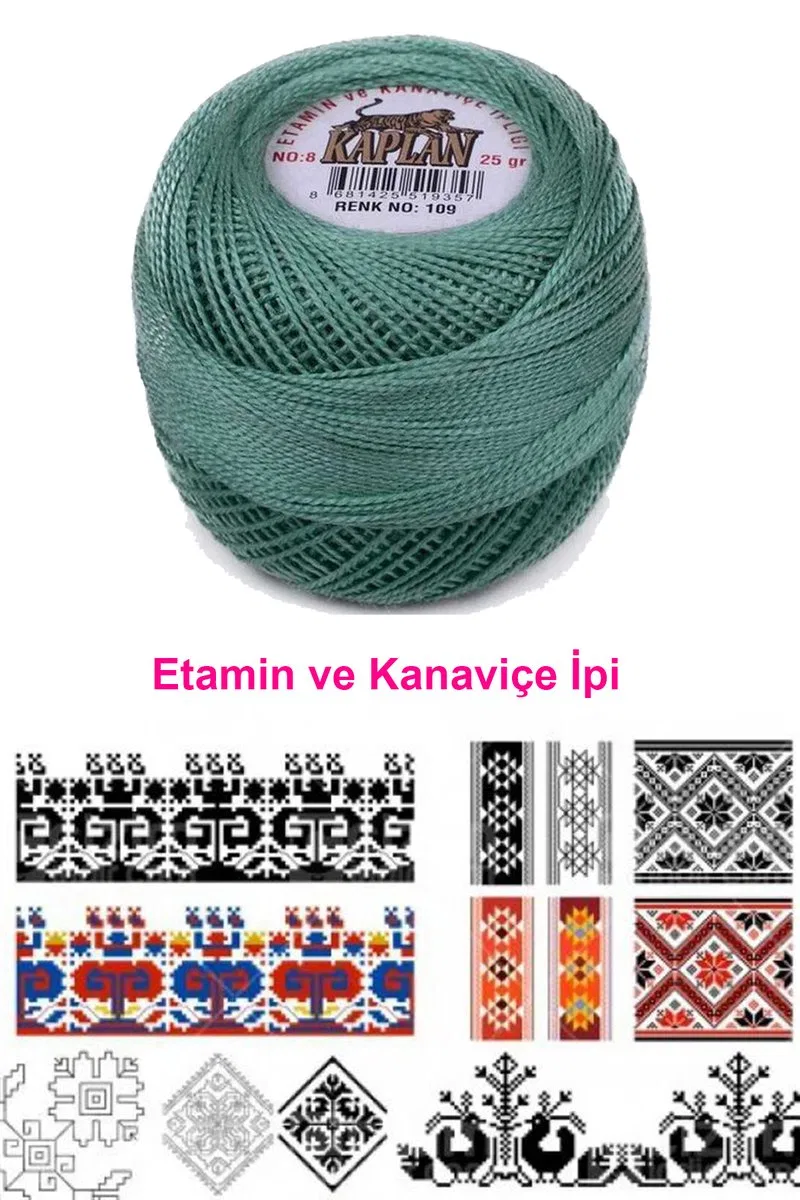 Kaplan Etamin Ve Kanaviçe İpi 8 No Kod/Renk: 109 - Royaleks görsel 2
