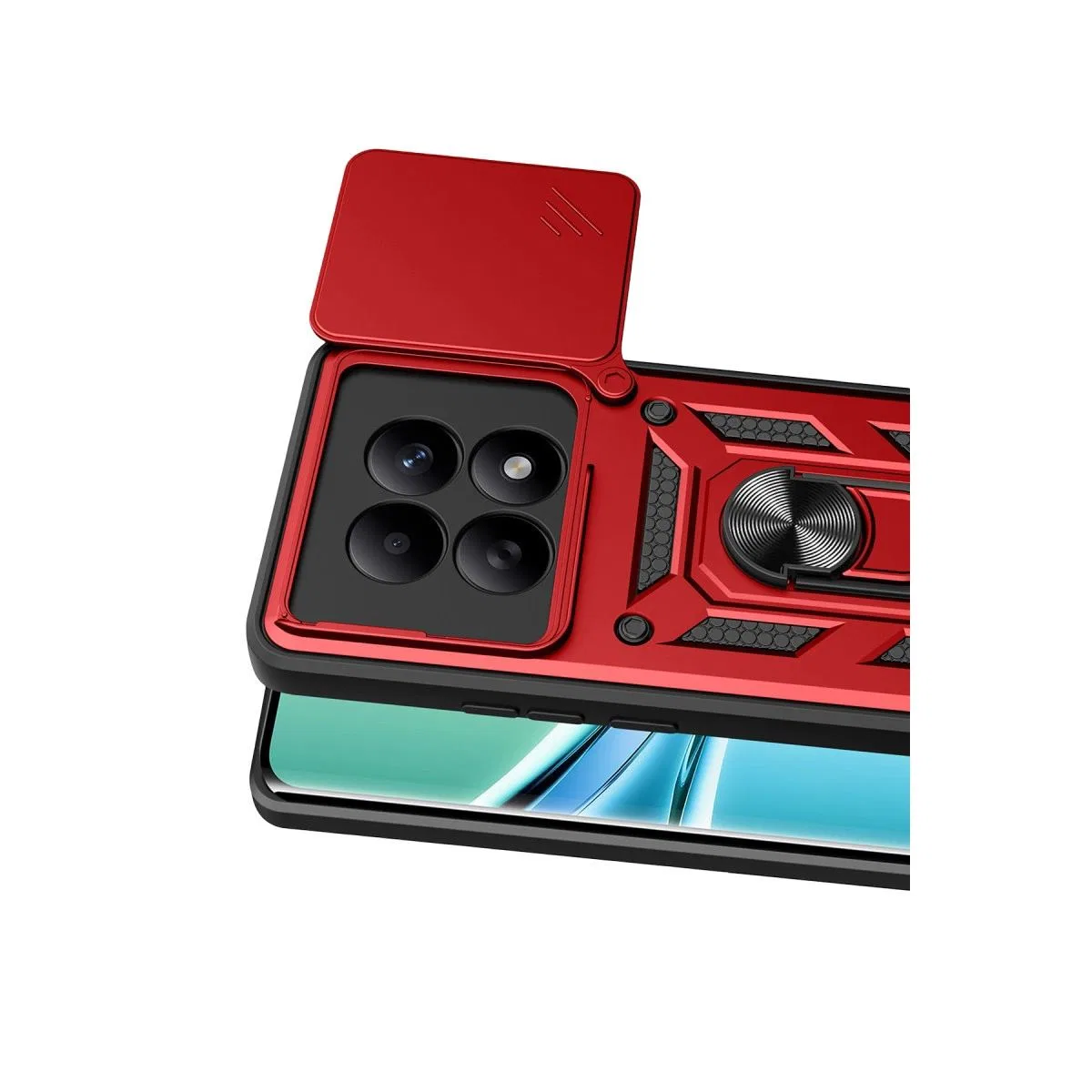Xiaomi Redmi Note 15 4g Pars Lens Yüzüklü Silikon - Kırmızı görsel 2